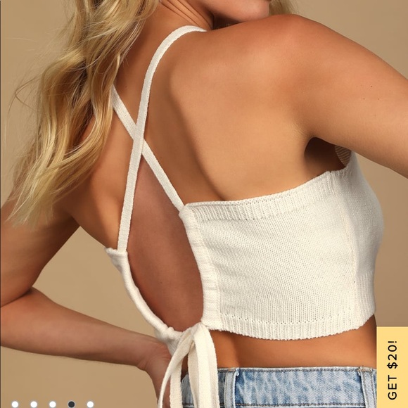 Lulus Knit Tie Back Sweater Top - Picture 3 of 9